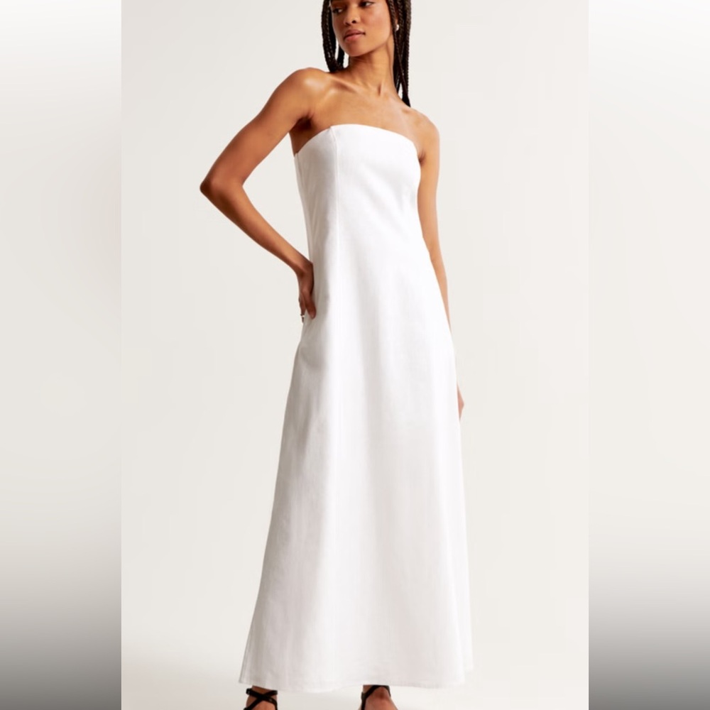 Abercrombie White linen Maxi Dress